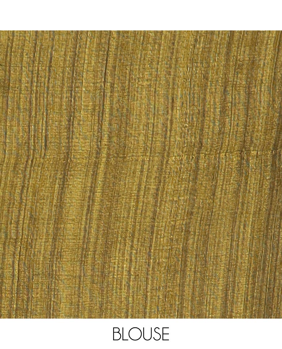 White abstract design matka silk saree with contrast plain border & green abstract design pallu