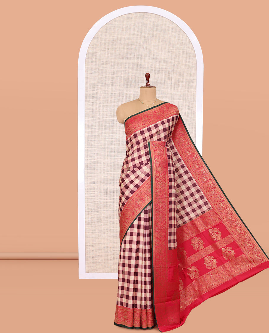 Dark Purple Fancy Mysore Silk Saree