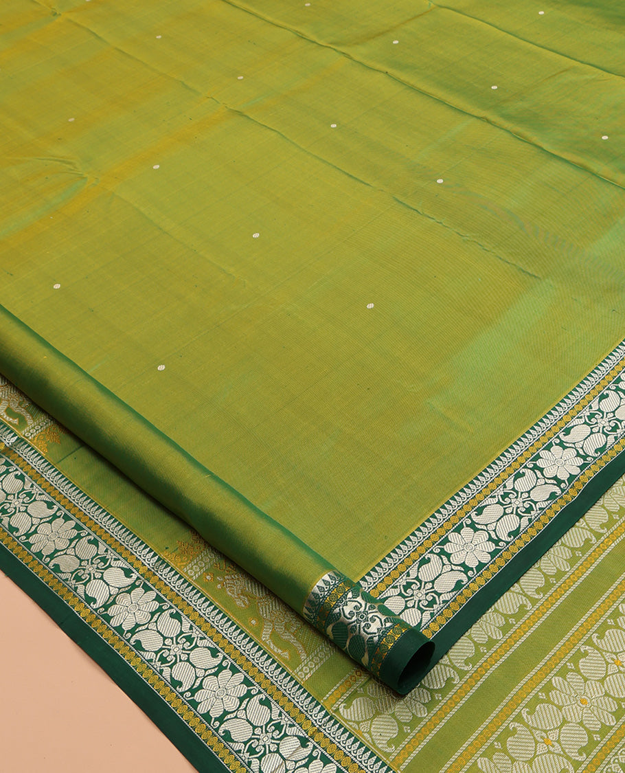 Green Kanchipuram Chettinad Saree