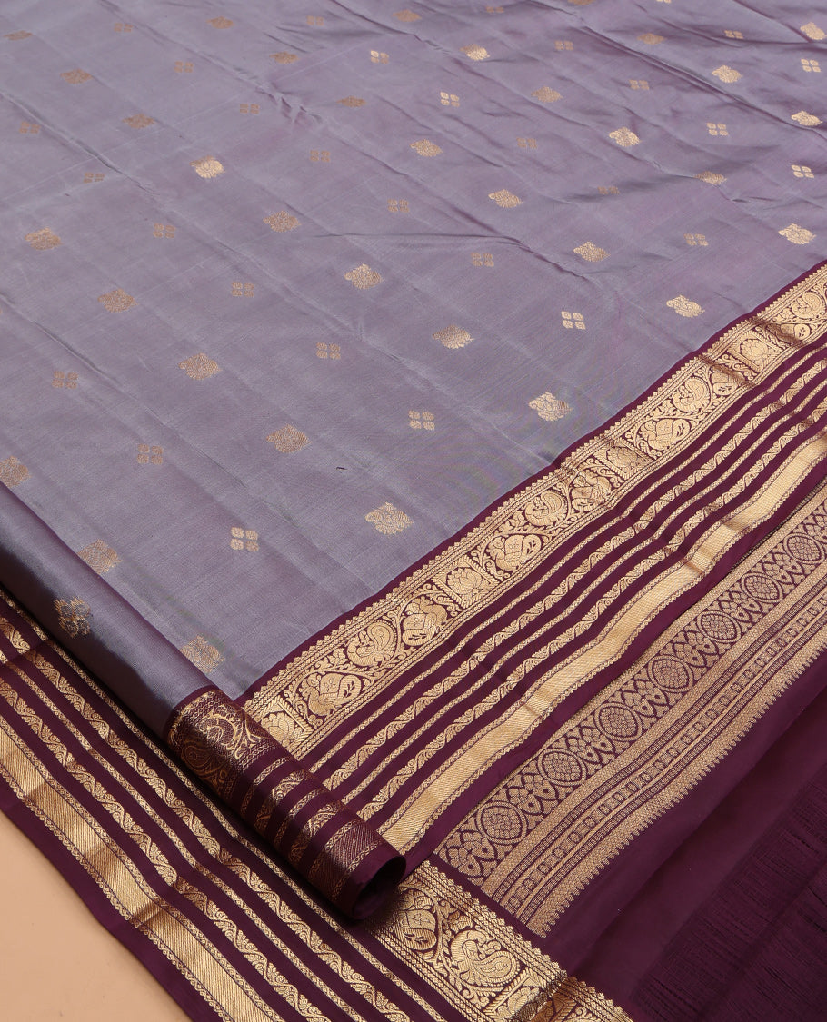 Grey Kanchipuram Silk Saree