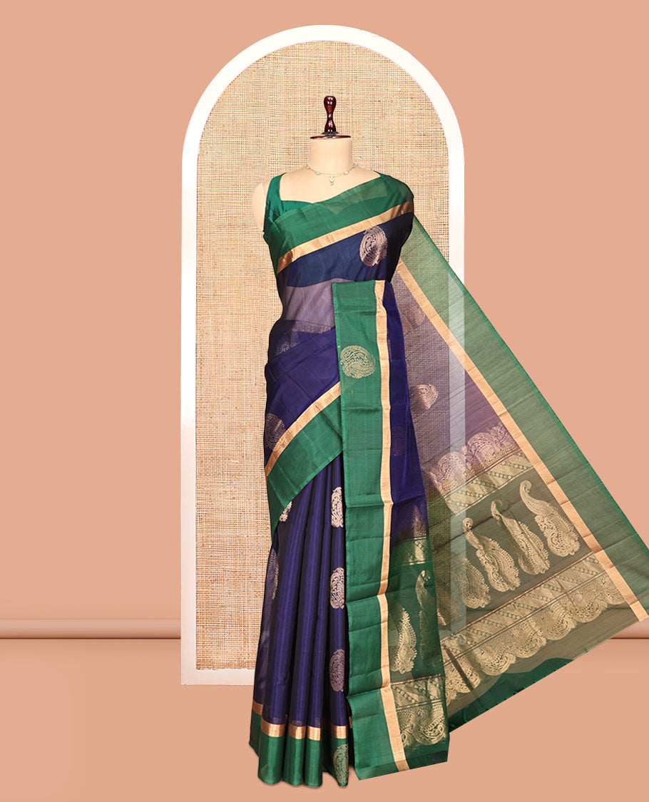 Blue Silk Cotton Saree