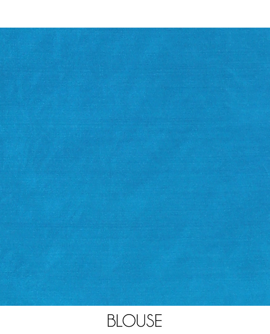 Blue Mushru Silk Saree, Mesmerized with Floral Jacquard Design on Its Body, Sparsely Sparkled Zari Border, Zari-Rich Pallu of Floral Jaal Designs, and Paired with a Matching Blouse