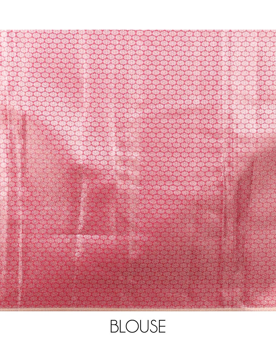 Sandal motifs semi banaras tissue saree with self swan design border & intricate zari design pallu