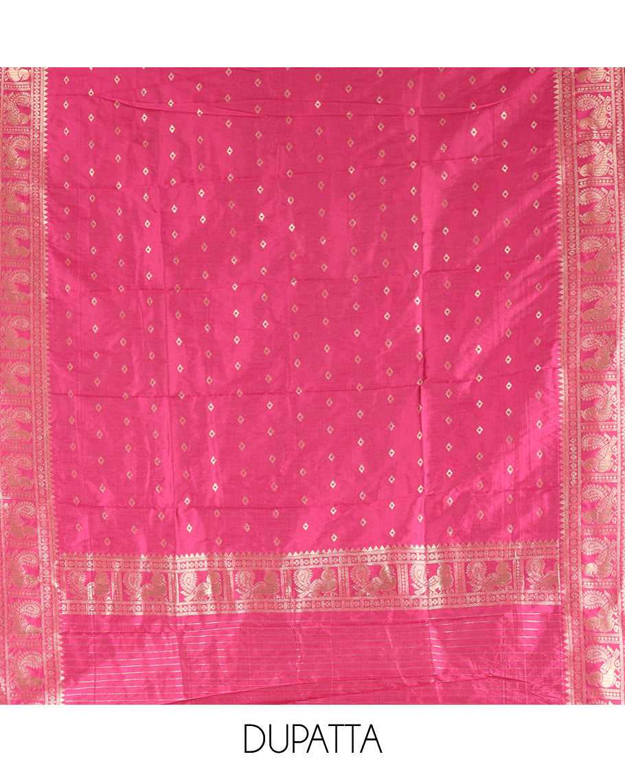 Rama Blue Semi-Silk Material Chudidar Set