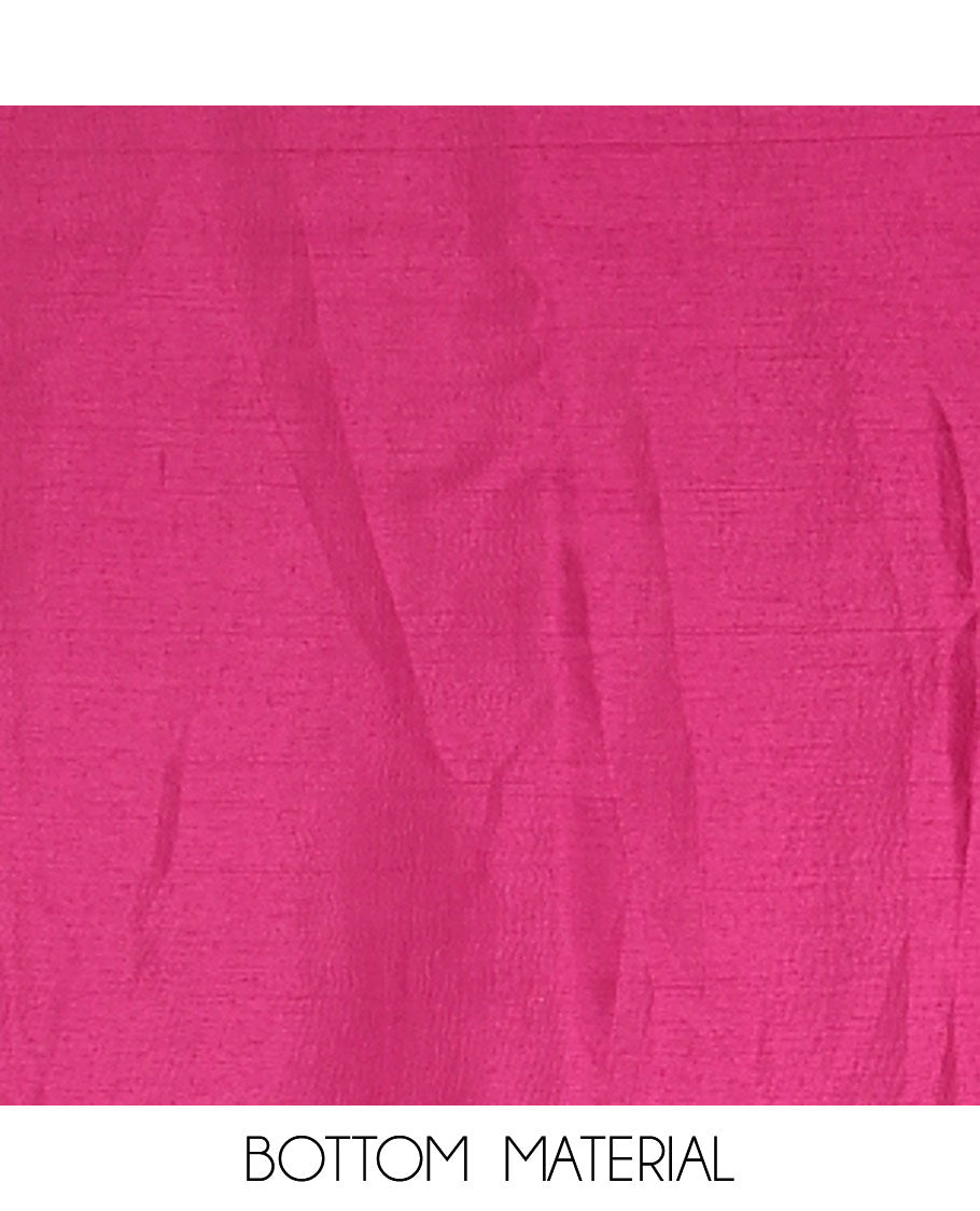 Dark magenta chudidhar matrial vichitra silk neck zari border with bum bum work , santoon material pants & organza banarasi zari border, zari buttas dupatta