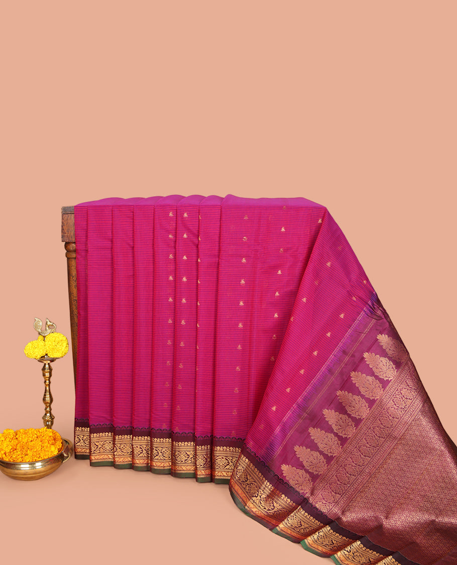 Pink Gadwal Silk Mix Saree
