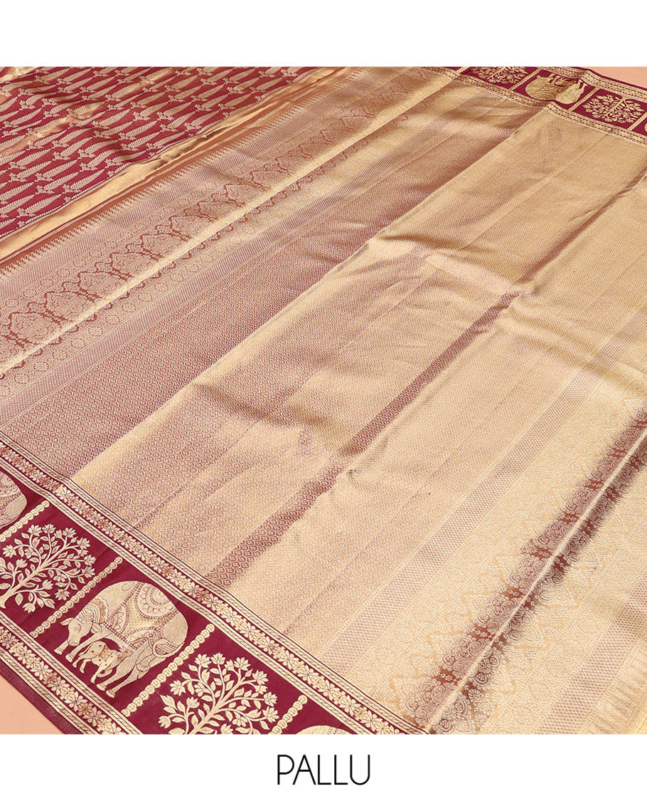 Red-Gold Kanchipuram Tissue Silk Saree