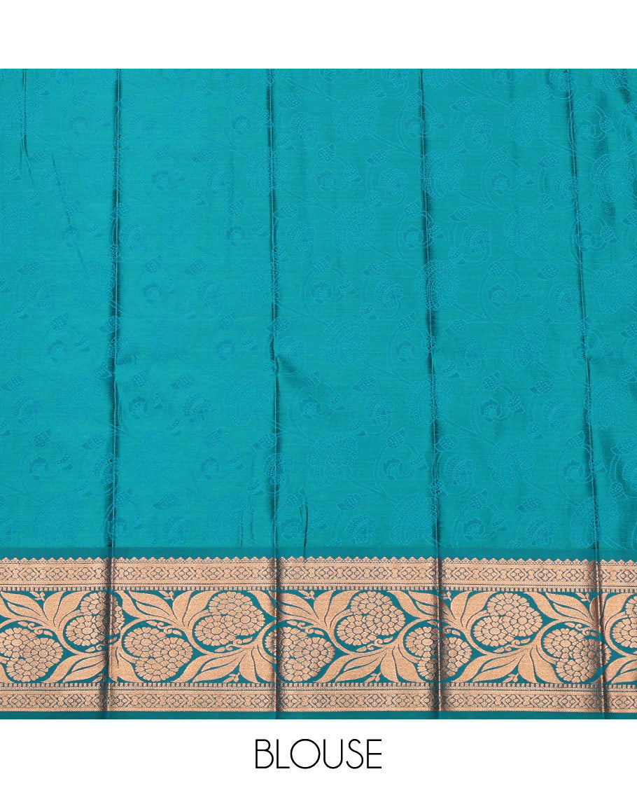 Wine Budget Silk Saree, Decked Up with Jacquard, Complemented by Contrast Floral Creeper Zari Border, Intricate Pallu, and a Contrast Blouse