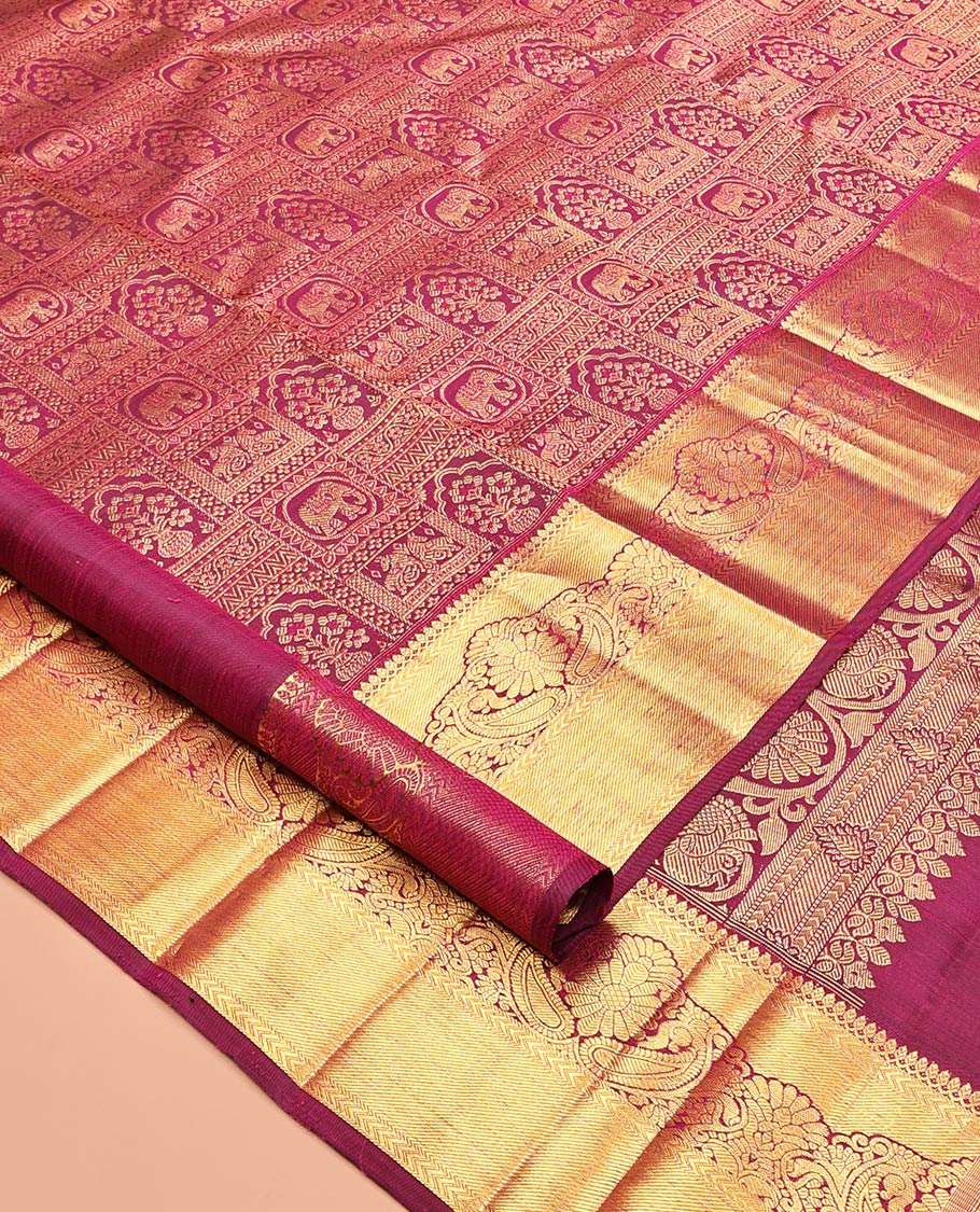Magenta Kanchipuram Wedding Silk Saree