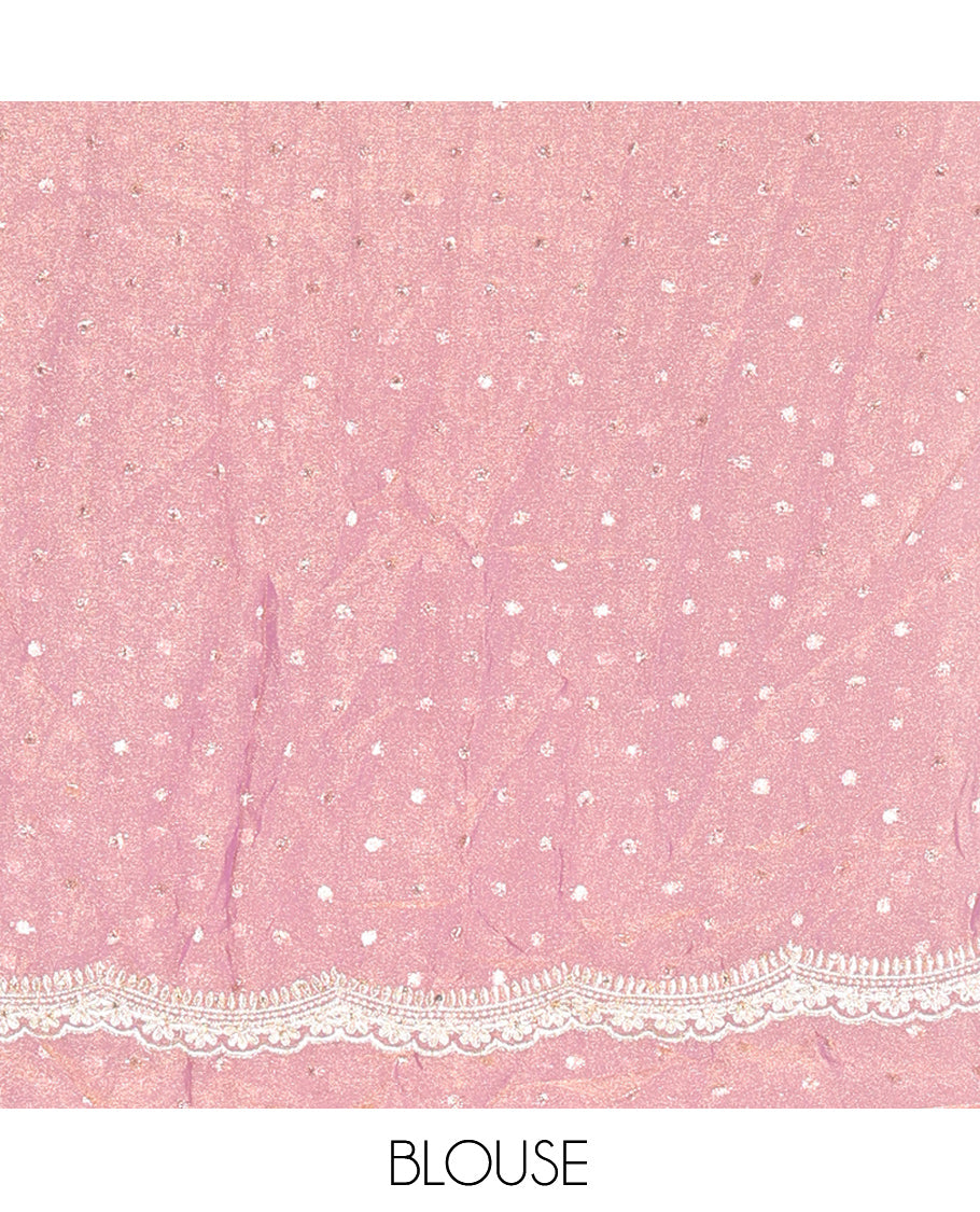 Dark Lavender Moss Organza Half-Saree