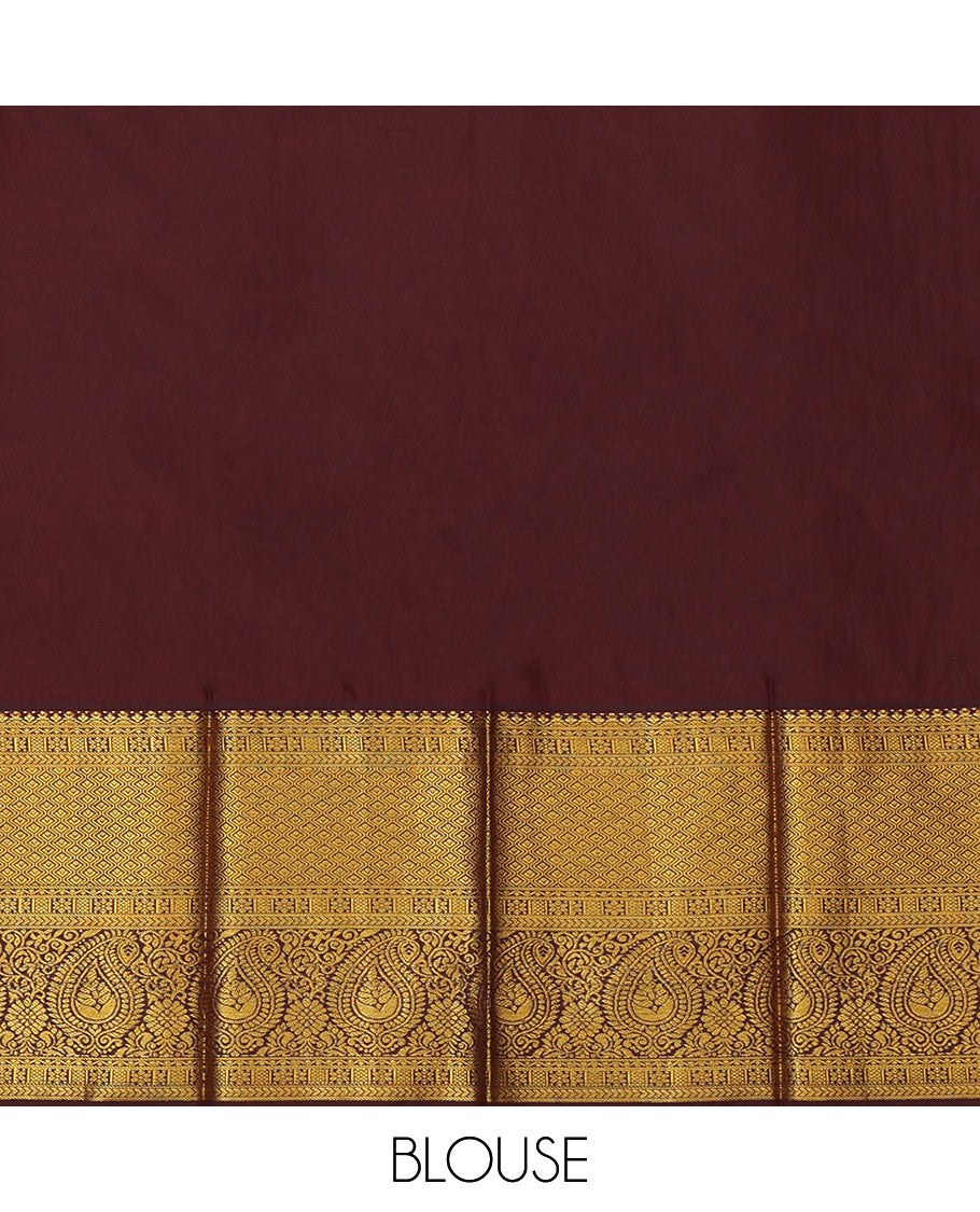 Peacock Blue Budget Silk Saree, Elevated with Zari Buttas and Checks, Complemented by a Contrast Traditional Zari Border, Grand Pallu, and Contrast Blouse