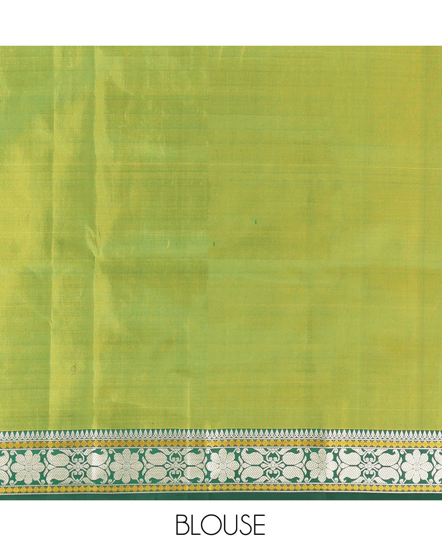 Green Kanchipuram Chettinad Saree