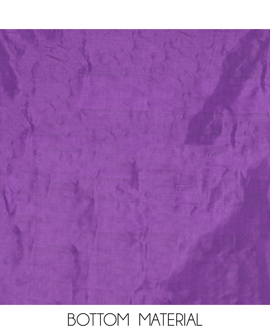 Violet Semi-Silk Material Churidar Features a Floral Embroidered Top, a Matching Bottom, Embroidered Dupatta