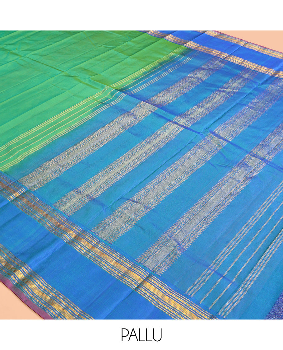 Green Plain Kanchipuram Silk Saree