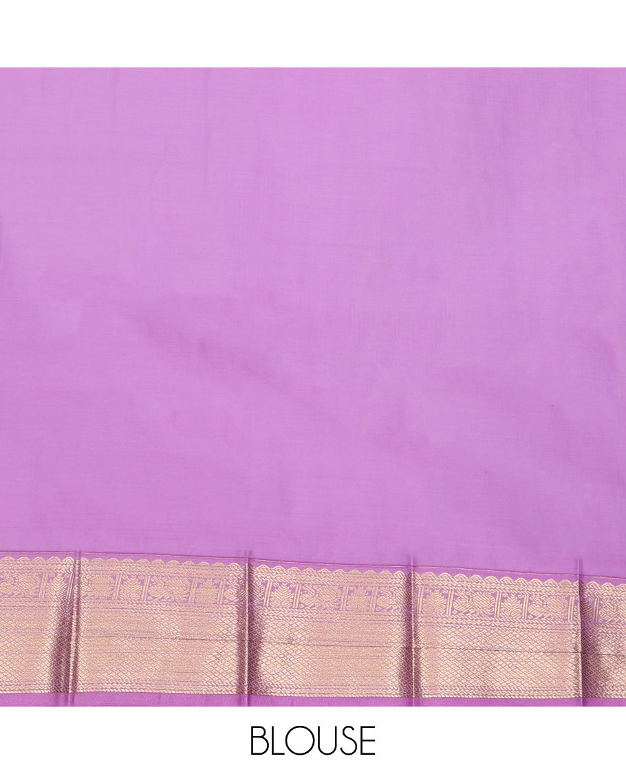Green Budget Silk Saree, Gracefully Embellished with Zari Buttas and Checks, Complemented by Contrast Traditional Zari Border, Jaal Pallu, and a Contrast Blouse
