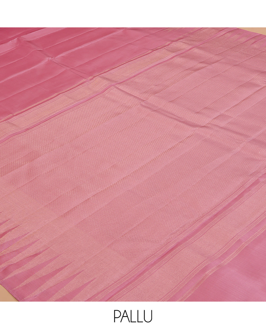 Pink Vasundhara Lite Silk Mix Saree, a Thazampoo Rekku Border, Jaal Pallu, a Matching Blouse