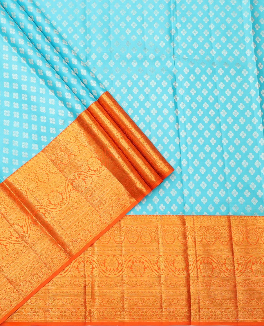 Light Blue Pure-Silk Half-Saree