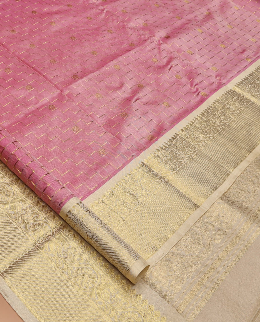 Pink Venkatagiri Silk Saree