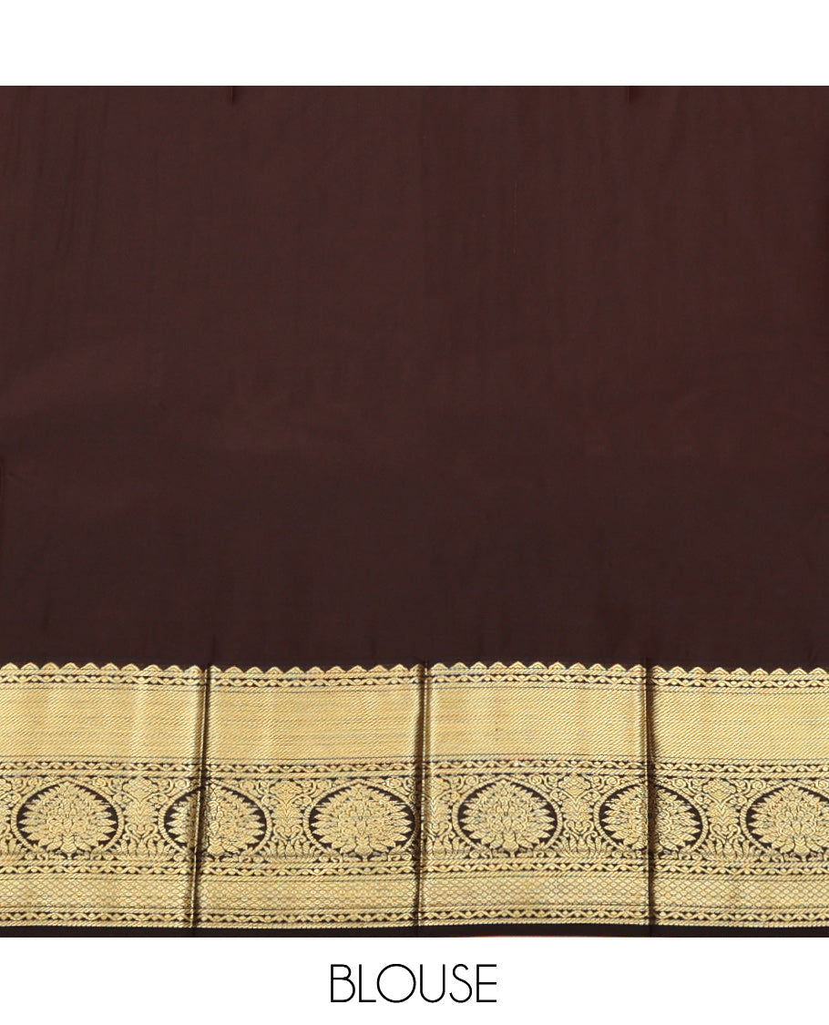Pink Budget Silk Saree, Graced with Zari Buttas, Complemented by a Contrast Traditional Zari Border, Grand Pallu, and a Contrast Blouse