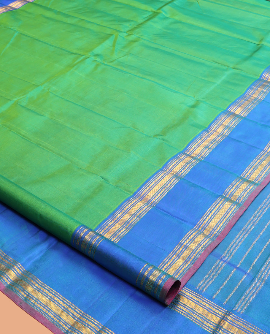 Green Plain Kanchipuram Silk Saree