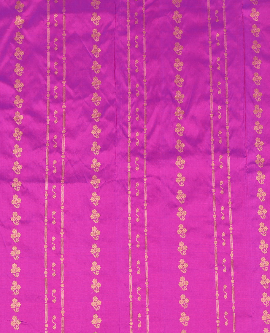 Rani Pink Pure Silk Navarathna Pavadai Material Set