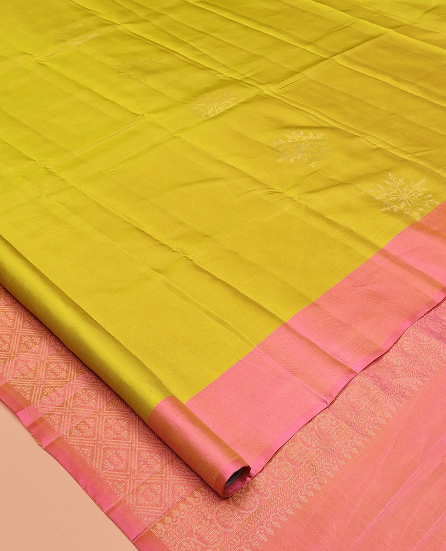 Yellow Mayuri Lite Silk Mix Saree