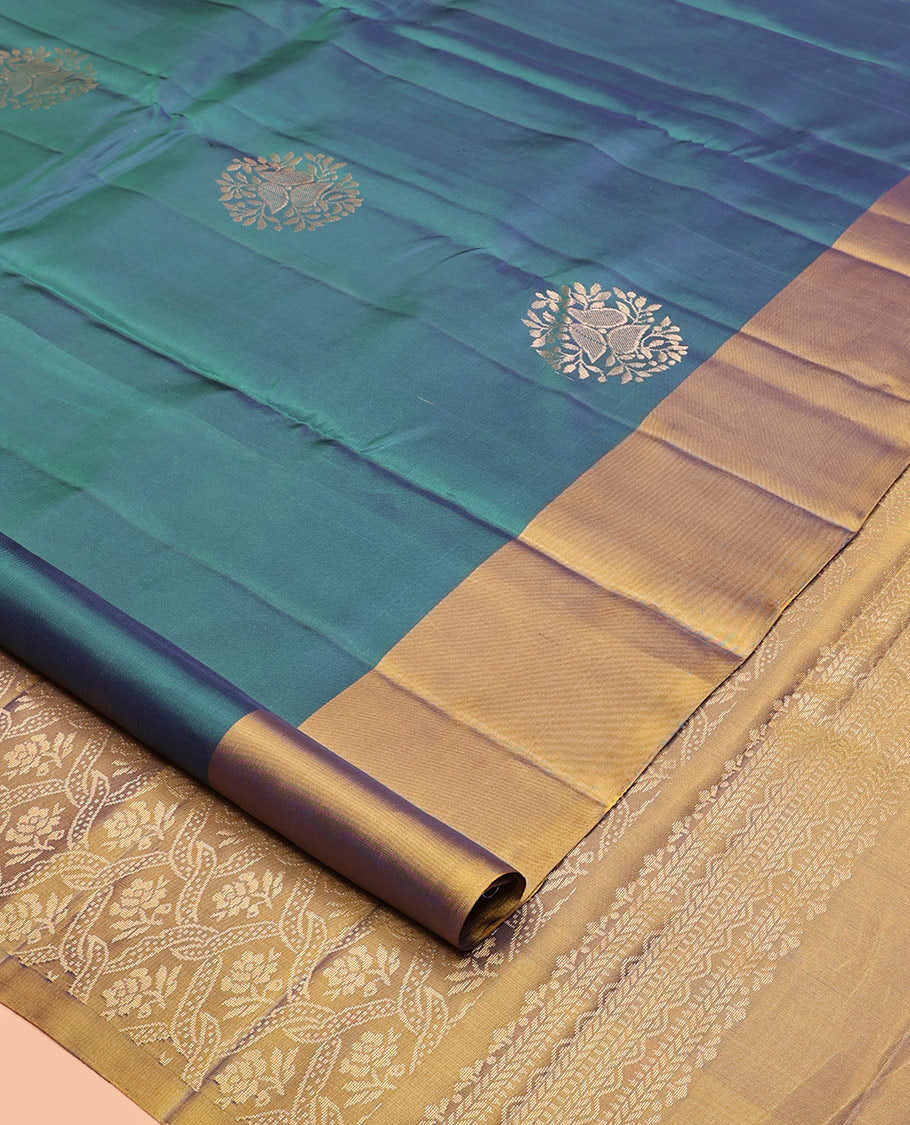 Green Floral Butta Mayuri Lite Silk Mix Saree