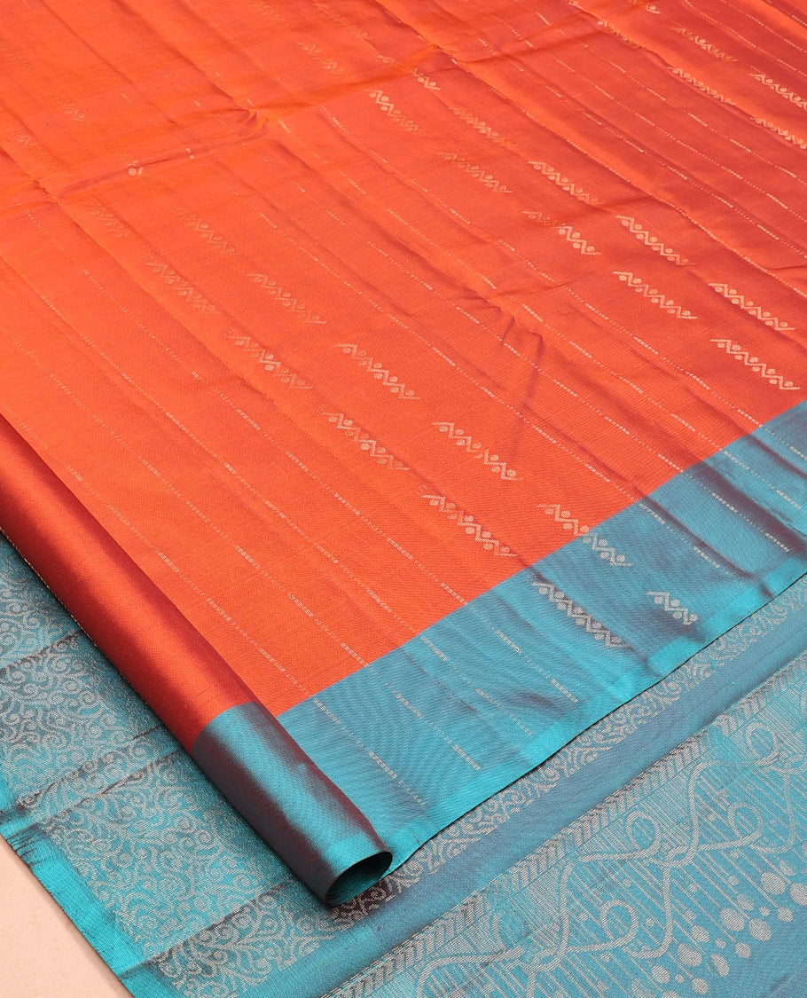 Orange Butta Mayuri Lite Silk Mix Saree