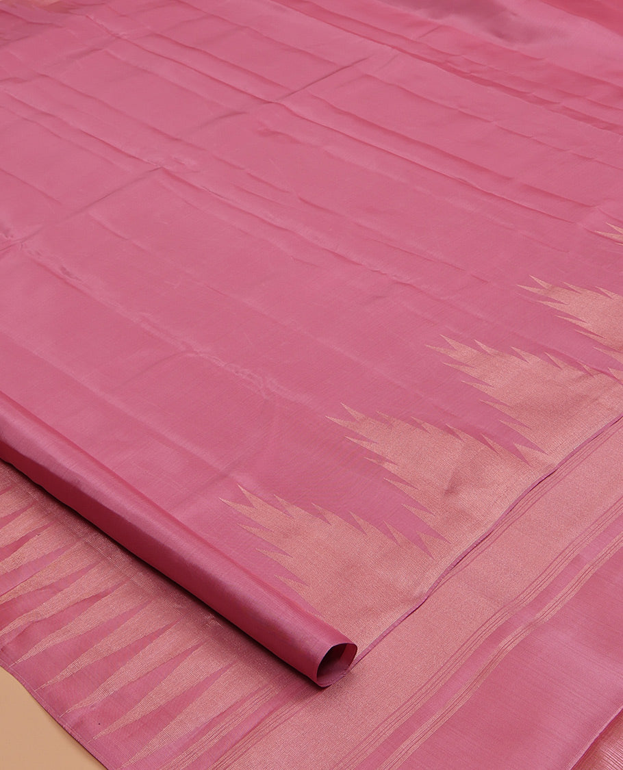 Pink Vasundhara Lite Silk Mix Saree, a Thazampoo Rekku Border, Jaal Pallu, a Matching Blouse