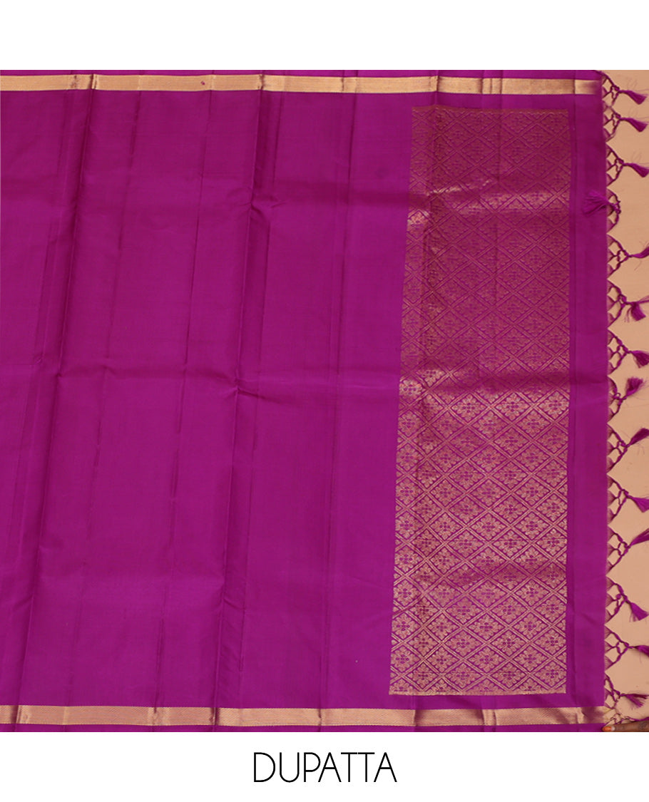 Blue Pure-Silk Half-Saree