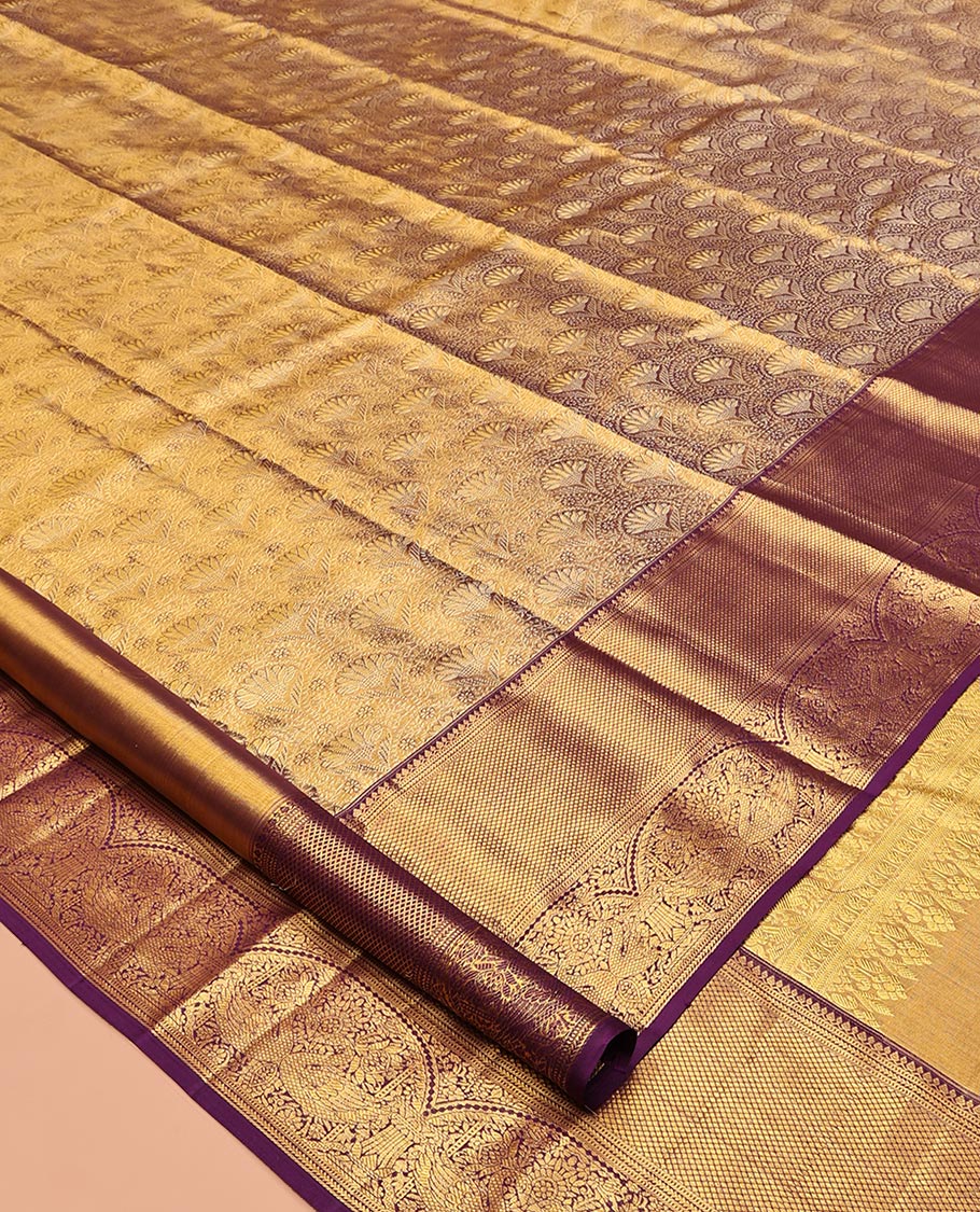 Violet Kanchipuram Tissue Silk Saree