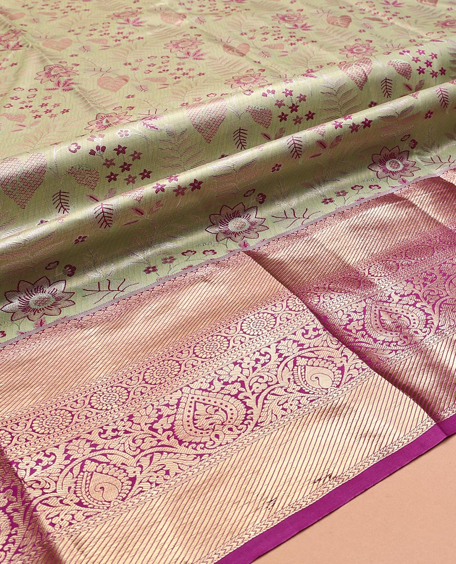 Green Art Silk Half-Saree