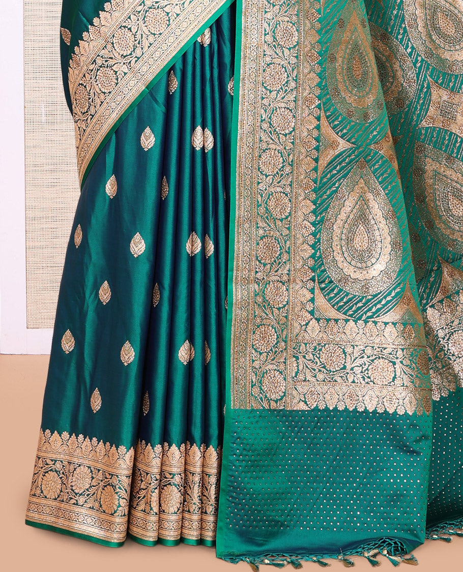 Green Mushru Silk Saree