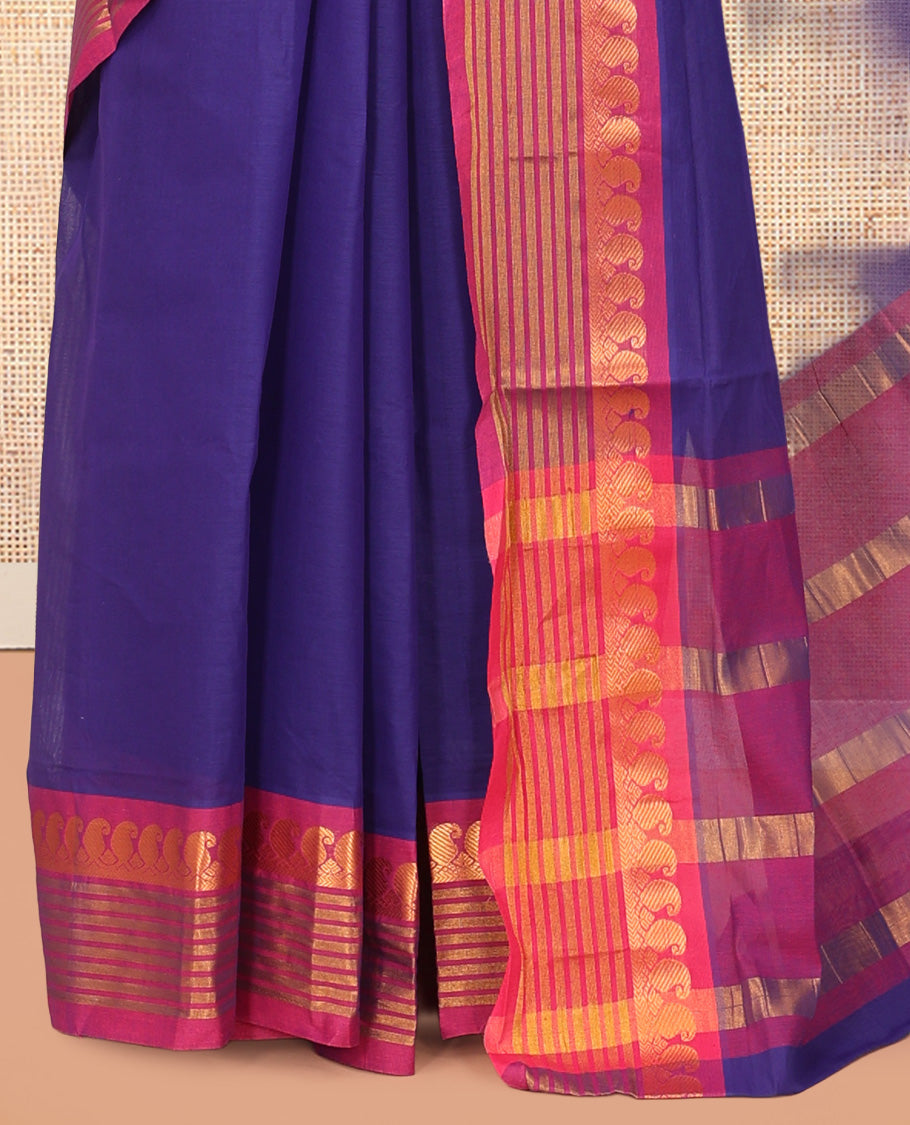 Violet Plain Venkatagiri Cotton Saree
