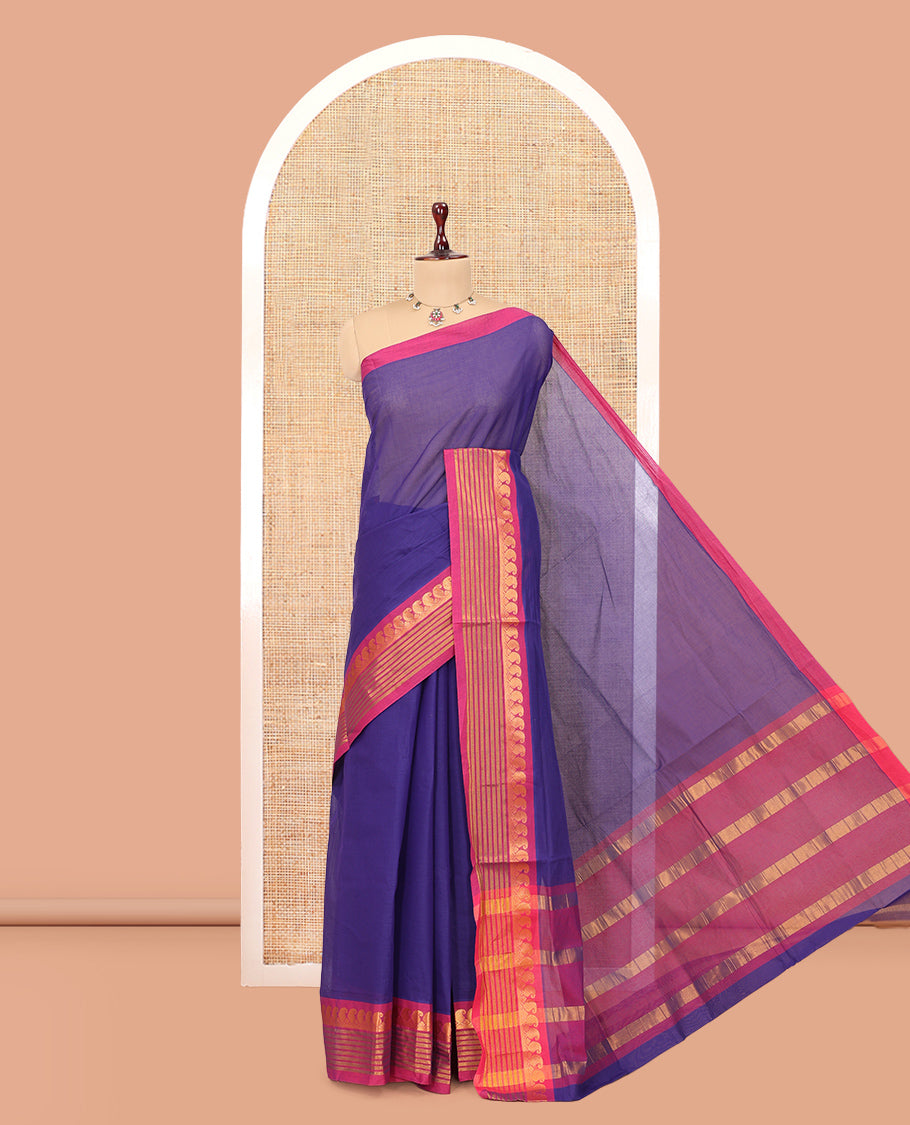 Violet Plain Venkatagiri Cotton Saree