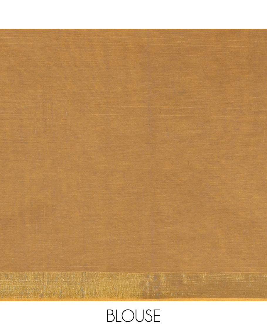 Mustard Jute Cotton Saree