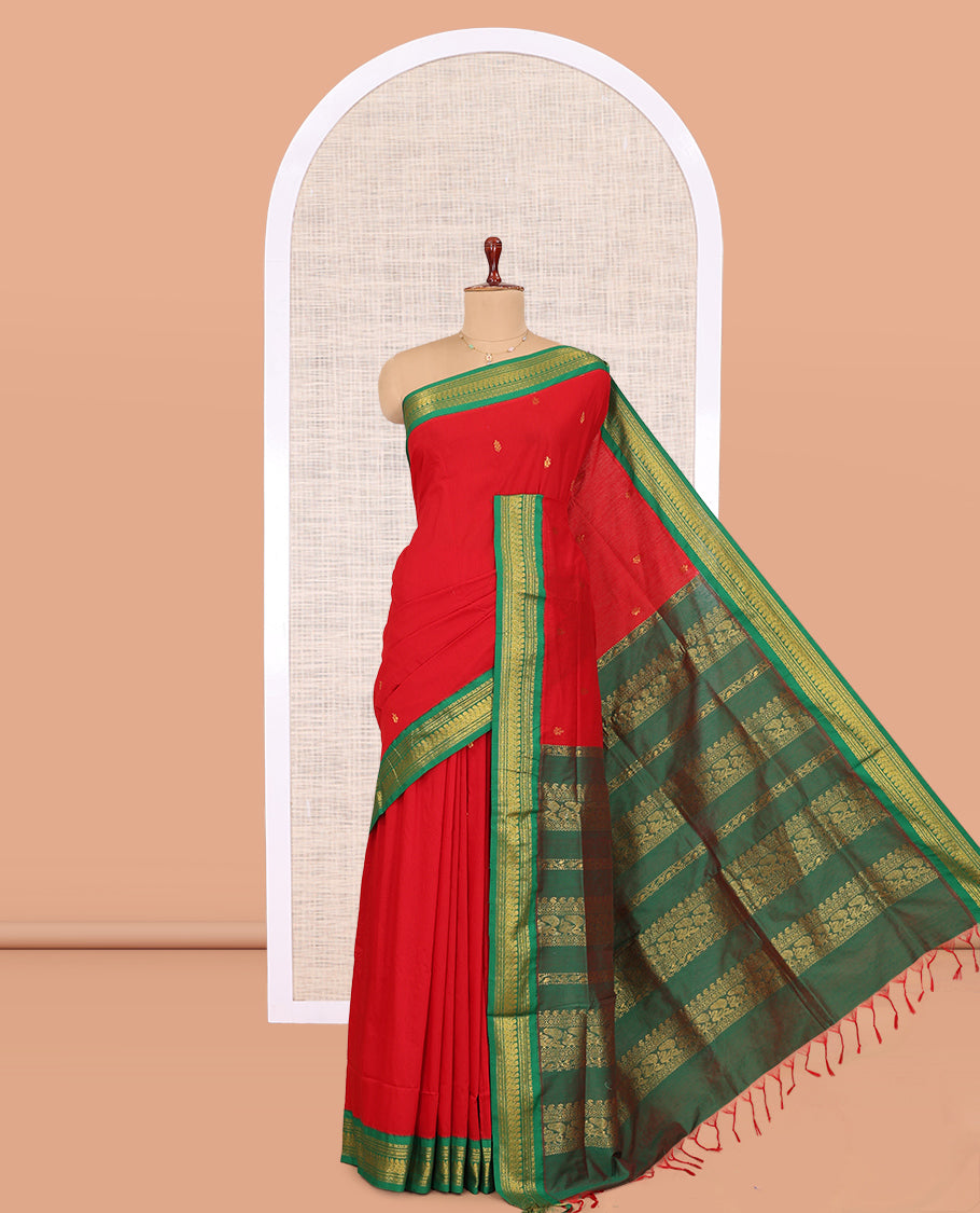 Red Kalyani Cotton Saree