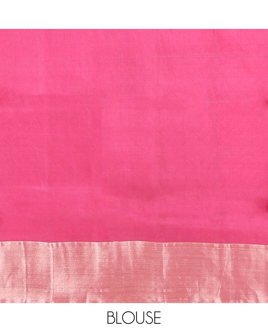 Light blue floral design uppada saree with self zari border & ogee, paisley design pallu