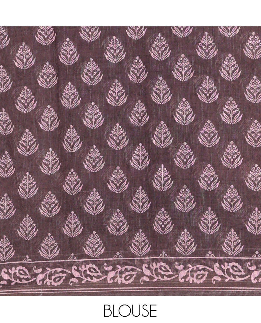 Lavender Linen Cotton Saree
