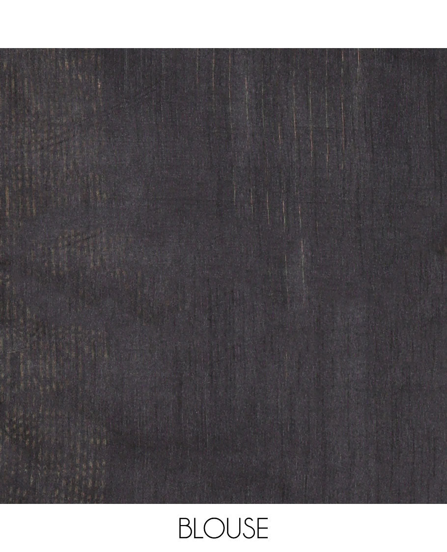 Borderless blue horizontal zari striped semi-raw silk saree, striped pallu & contrast plain blouse