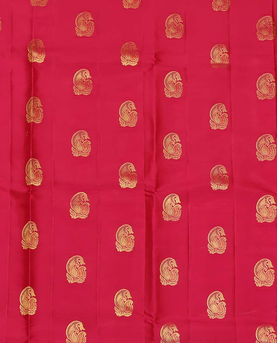 Red Pure Silk Pavadai Material Set