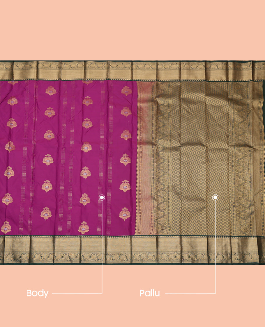 Purple Zari Butta Budget Silk Saree