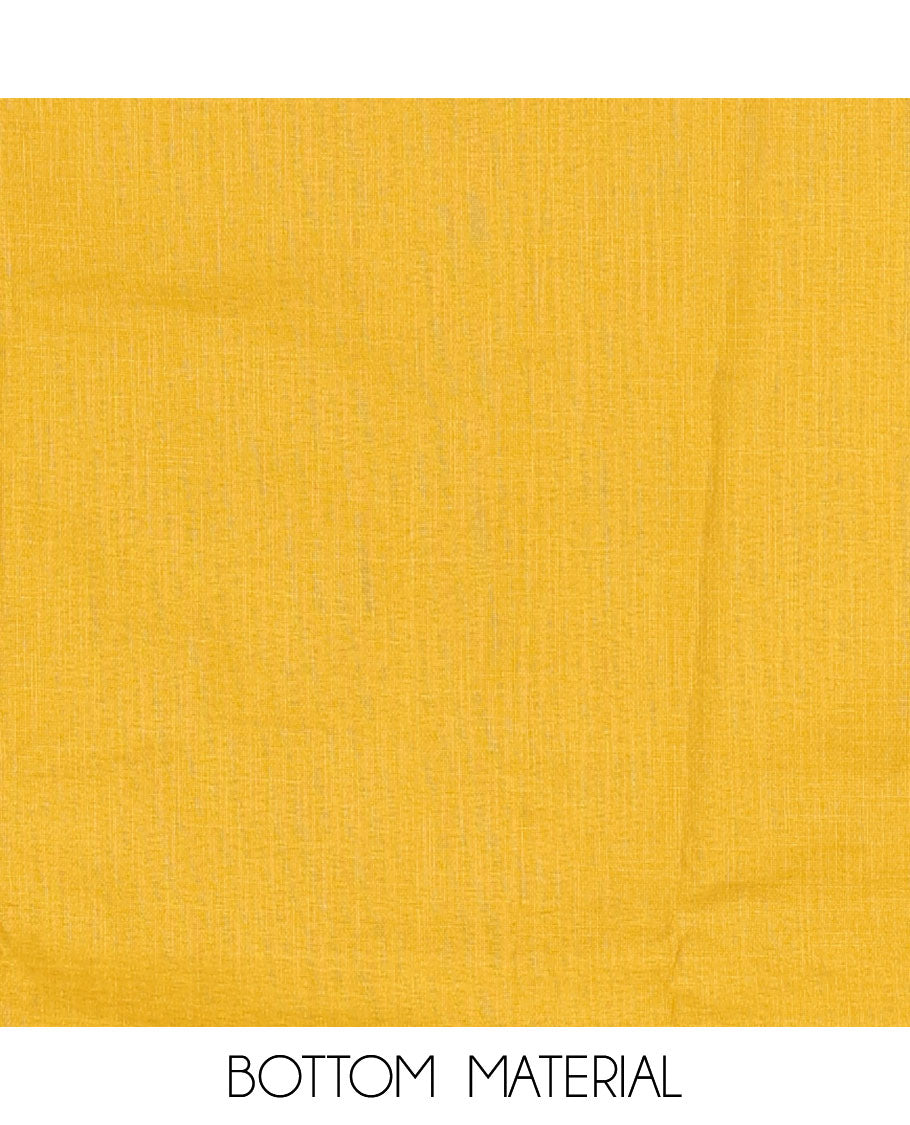 Mehendi green Vertican silk material chudidar set, vertical ikkat stripes, and kantha work top, contrast plain slub cotton bottom, and linen contrast ikkat printed zari border dupatta