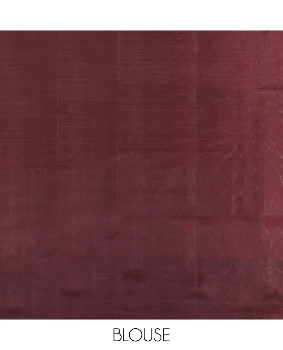 Purple Mayuri Lite Silk Mix Saree, Detailed with Zari Buttas, Complemented by Contrast Zari Buttas Border, Intricate Pallu, and a Contrast Blouse
