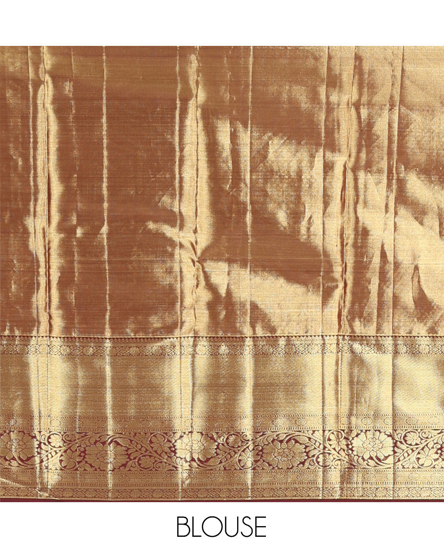Brown Kanchipuram Tissue Silk Saree