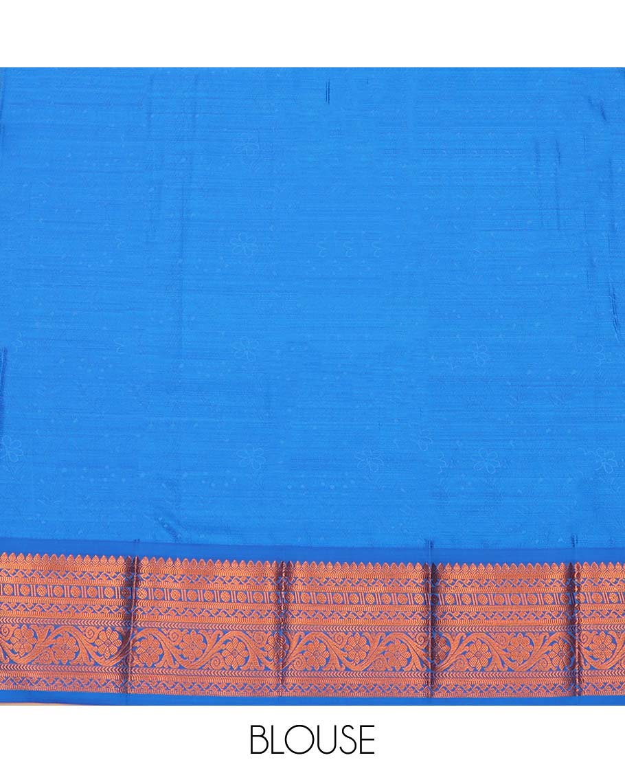 Purple Budget Silk Saree, Elevated with Floral Vine Design, Complemented by Contrast Traditional Floral Creeper Zari Border, a Jaal Pallu and a Contrast Blouse