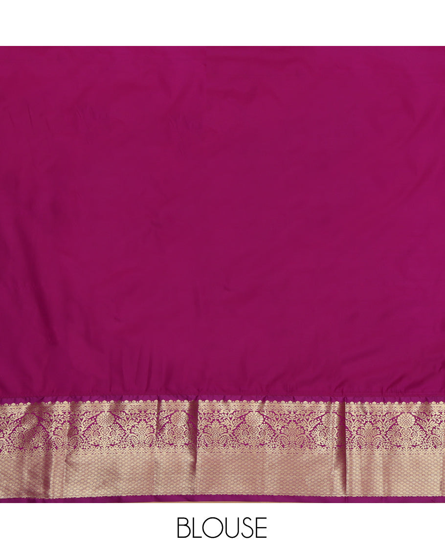 Pink Art Silk Pavadai Material Set