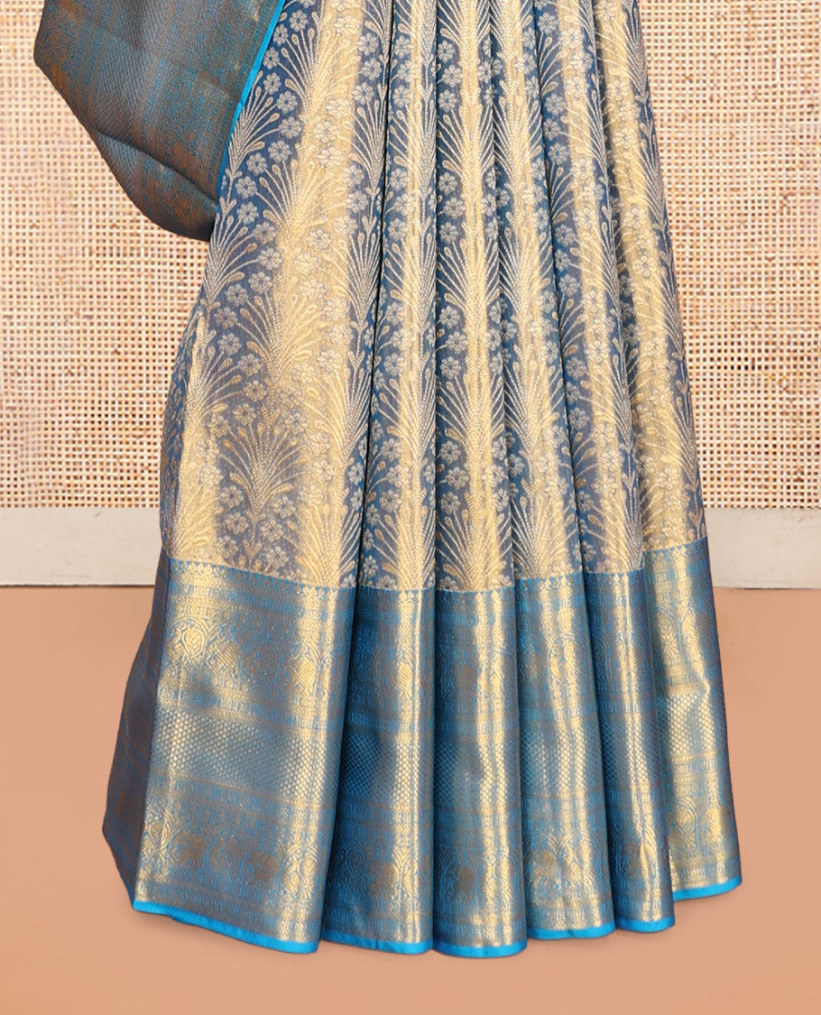 Blue Kanchipuram Tissue Silk Saree