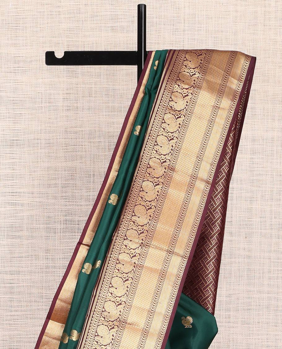 Green Zari Buttas Kanchipuram Silk Saree