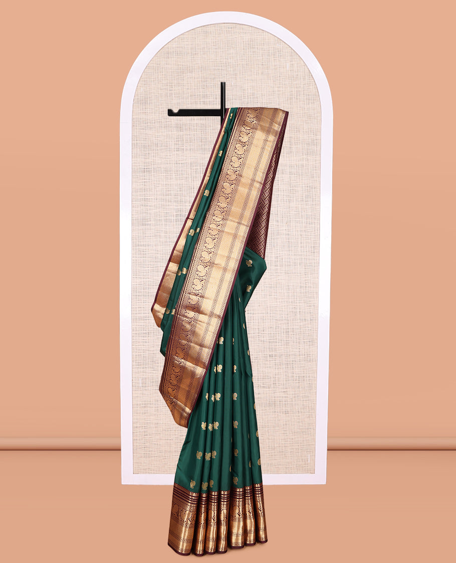 Green Zari Buttas Kanchipuram Silk Saree